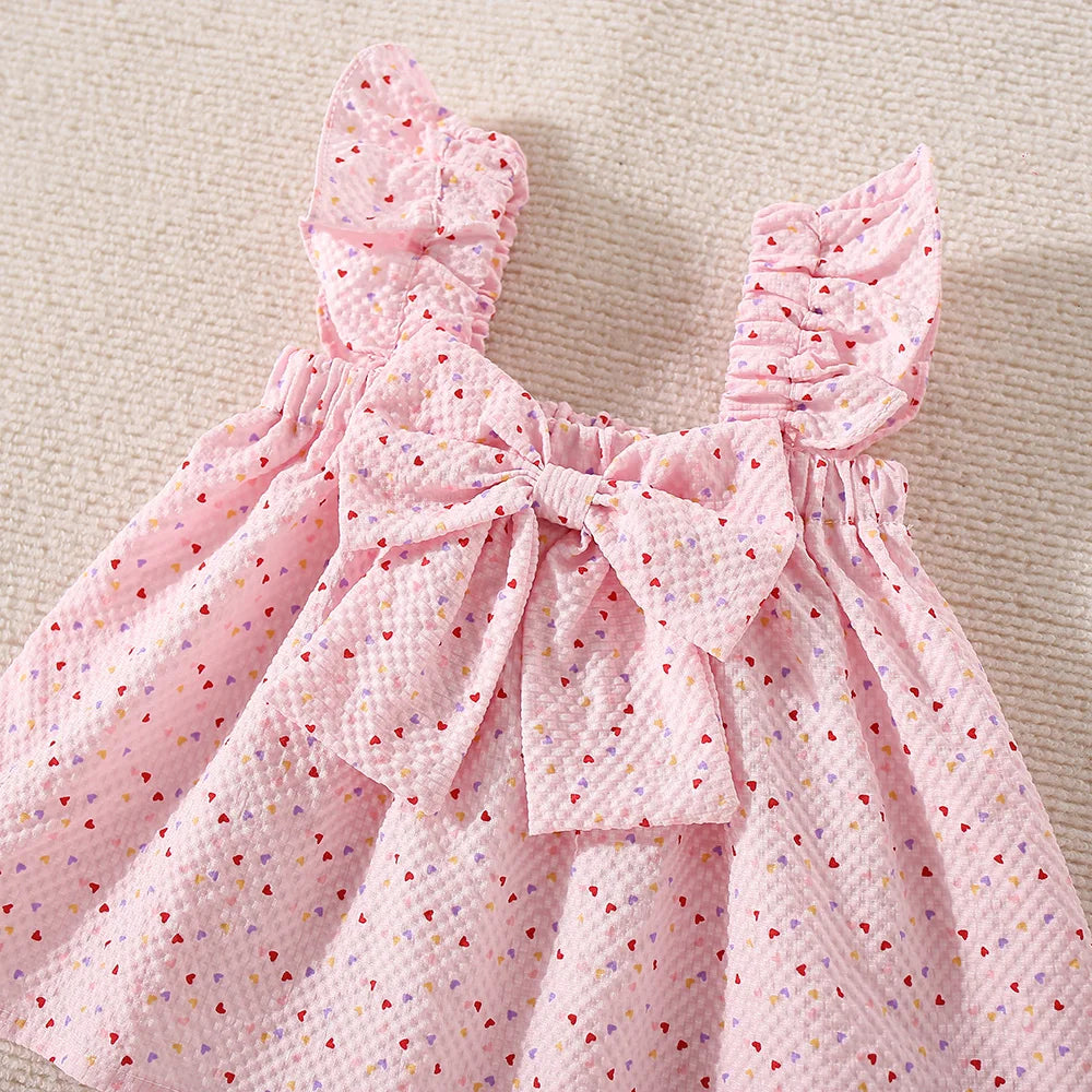 Baby Girl Two-Piece Style Sweet And Caring Children's Sleeveless Clothes