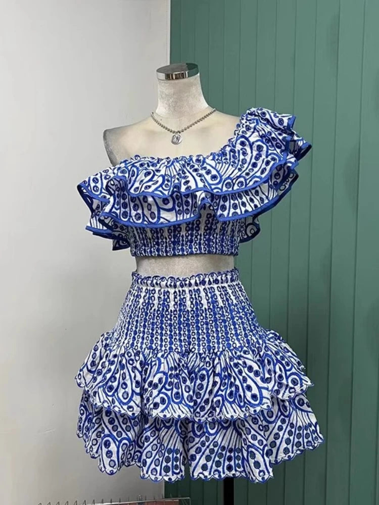 Boho Bloom & Bare Shoulders Embroidered Escape Co-Ord