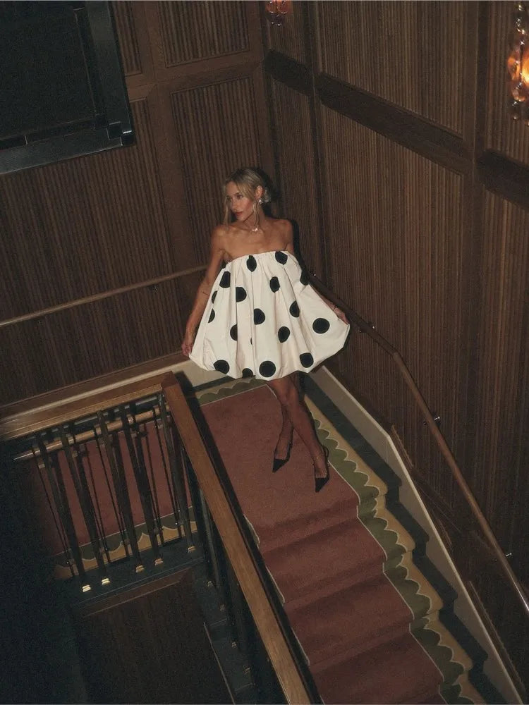 Polka Dot Darling Strapless Mini Dress
