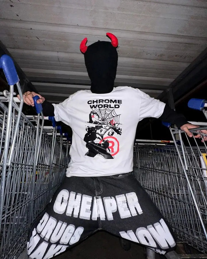 Streetwear Jeans Retro Hip Hop Letter Graphic Print Baggy Jeans Black Pants Wide Leg Trousers