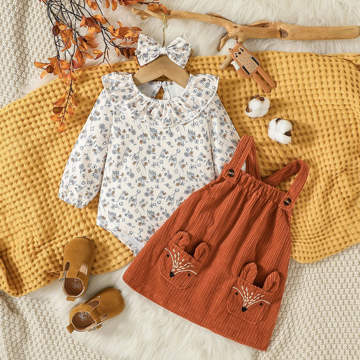 Baby O-Round Girl Summner Long Sleeve Printing For Daily Fashion Skirt Dress Sets