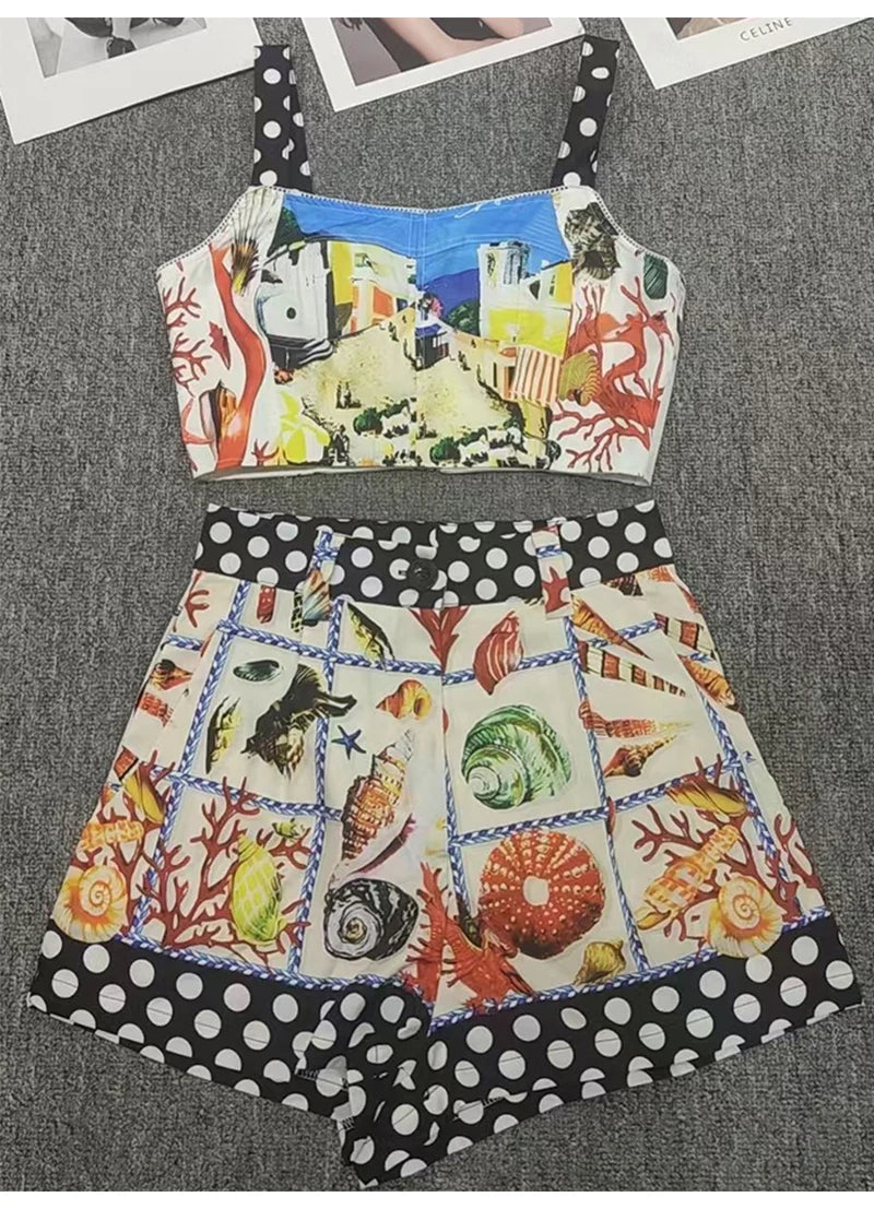 Saddle Chic Designer geometric print Two-Piece