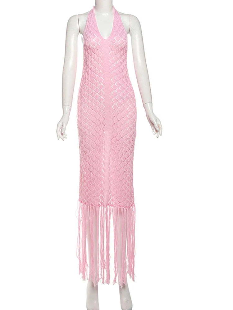 Sun-Kissed Closet Hollow Crochet Beach Dress