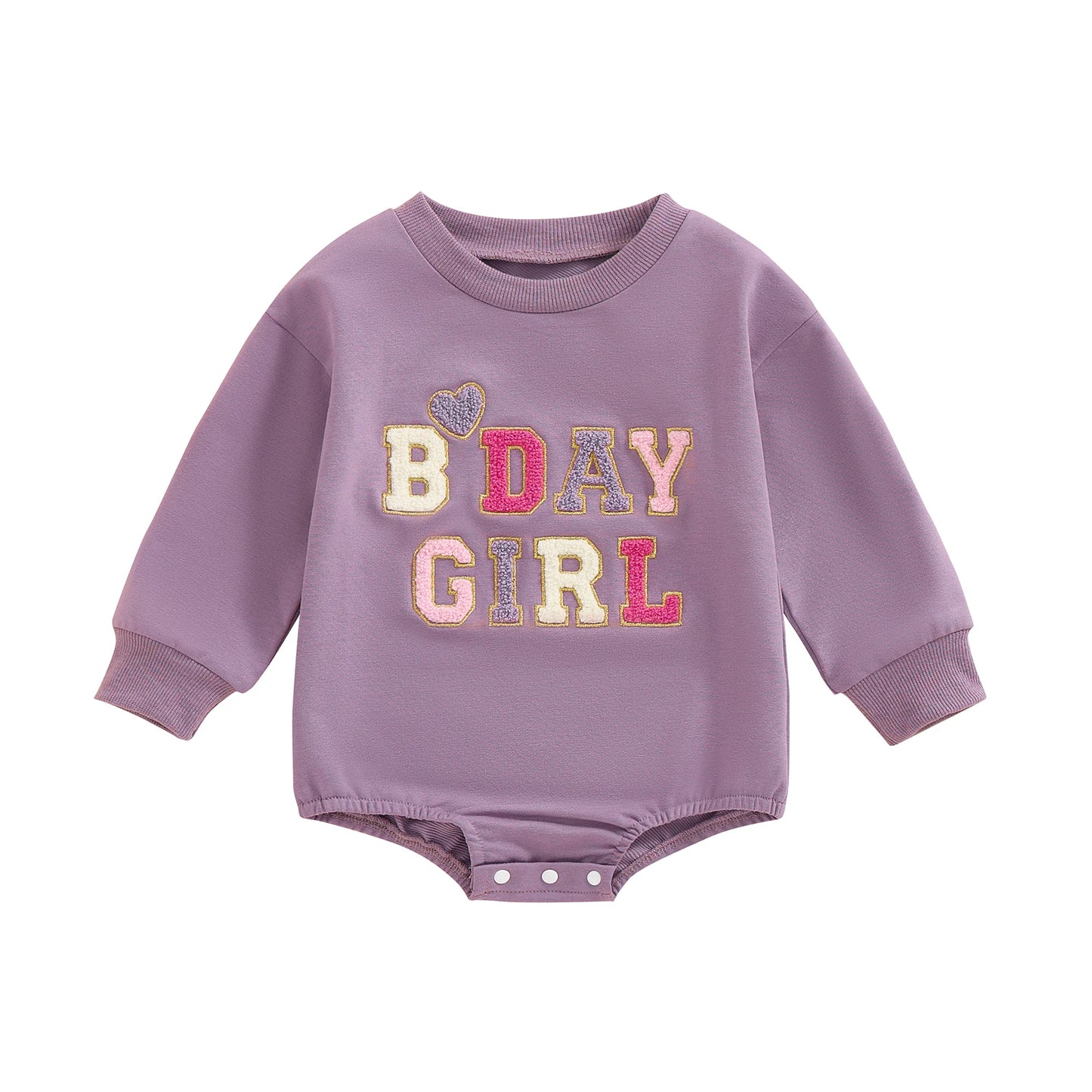 Baby Boys Girls Birthday Bodysuit Long Sleeve Letter Embroidery Playsuit Fall Clothes