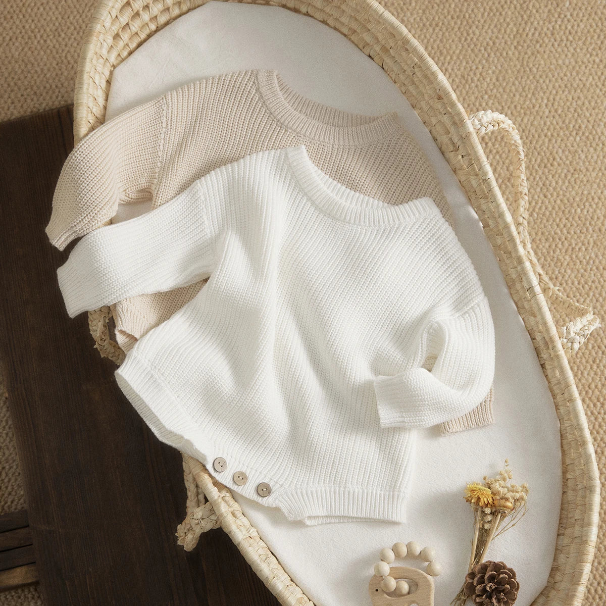 Newborn Infant Baby Girl Boy Romper Knit Jumpsuit Solid Color Warm Fall Winter