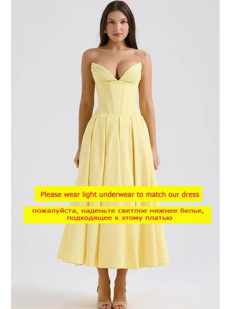 Elegant Strapless Bodycon Formal Occasion Dress