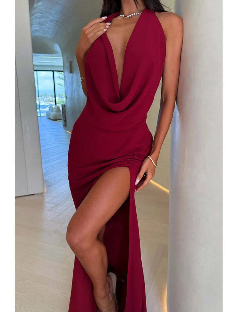 Riviera Sunset Siren Slit Maxi Dress