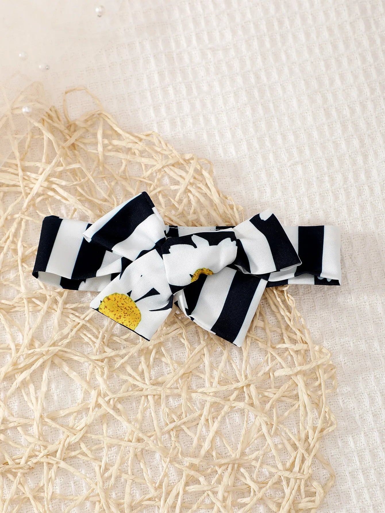 Newborn Baby floral Printed Bow Decoration Casual Daily Wear Headscarf