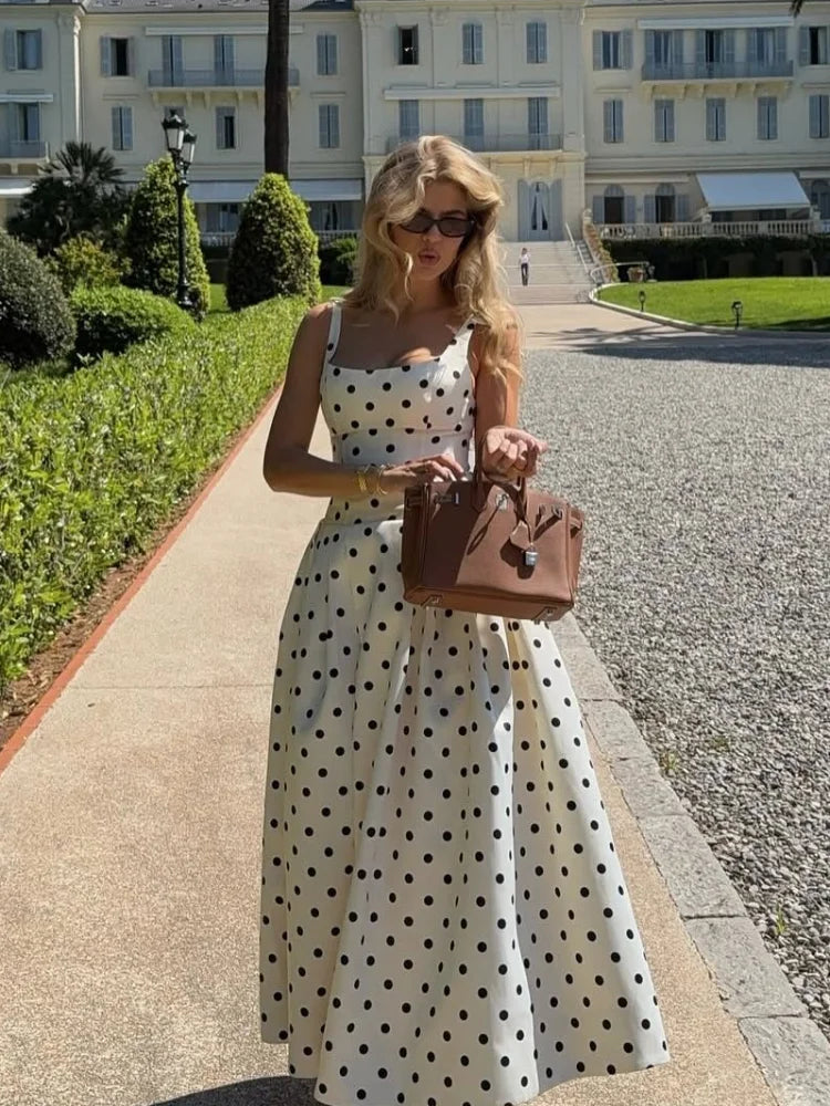 Polka Dot Elegance Maxi Dress