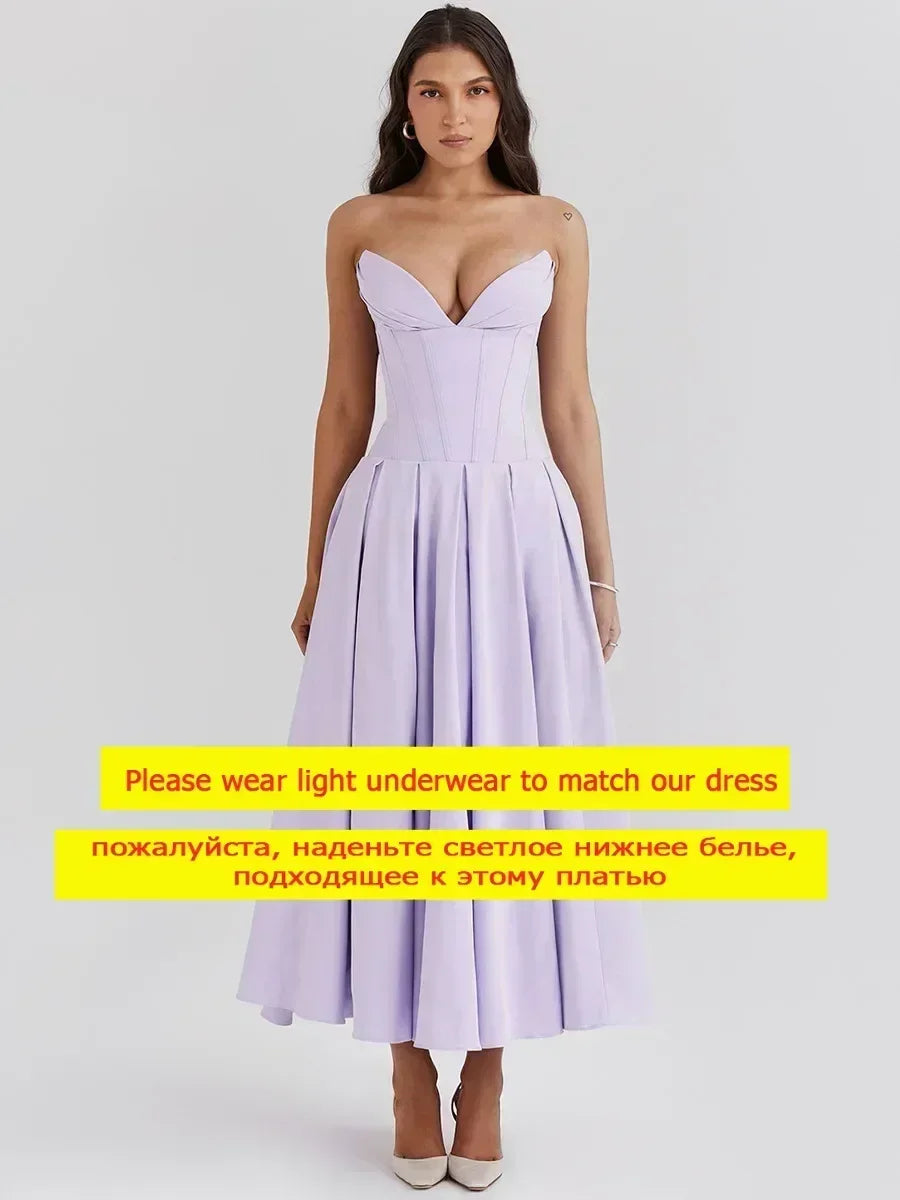 Elegant Strapless Bodycon Formal Occasion Dress
