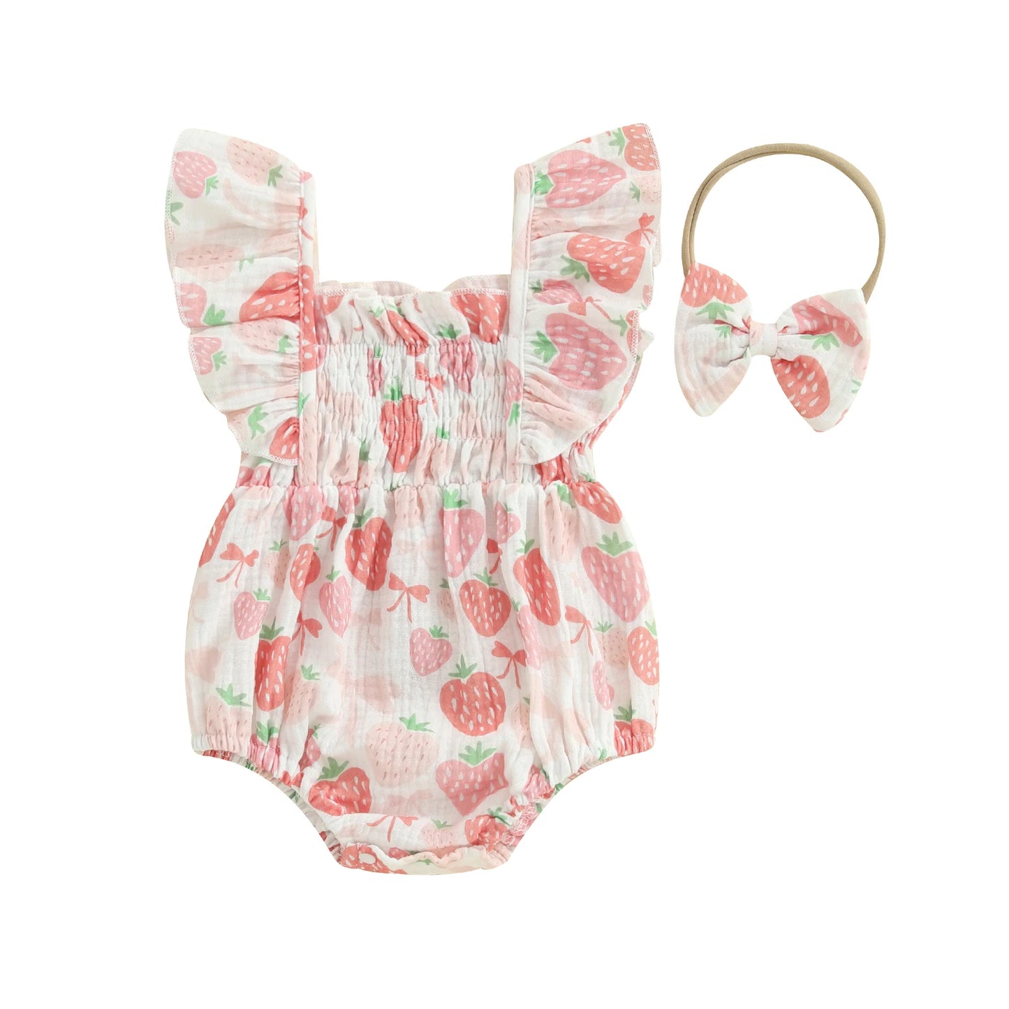 Sweet Newborn Baby Girls Casual Rompers Watermelon/Strawberry/Bow