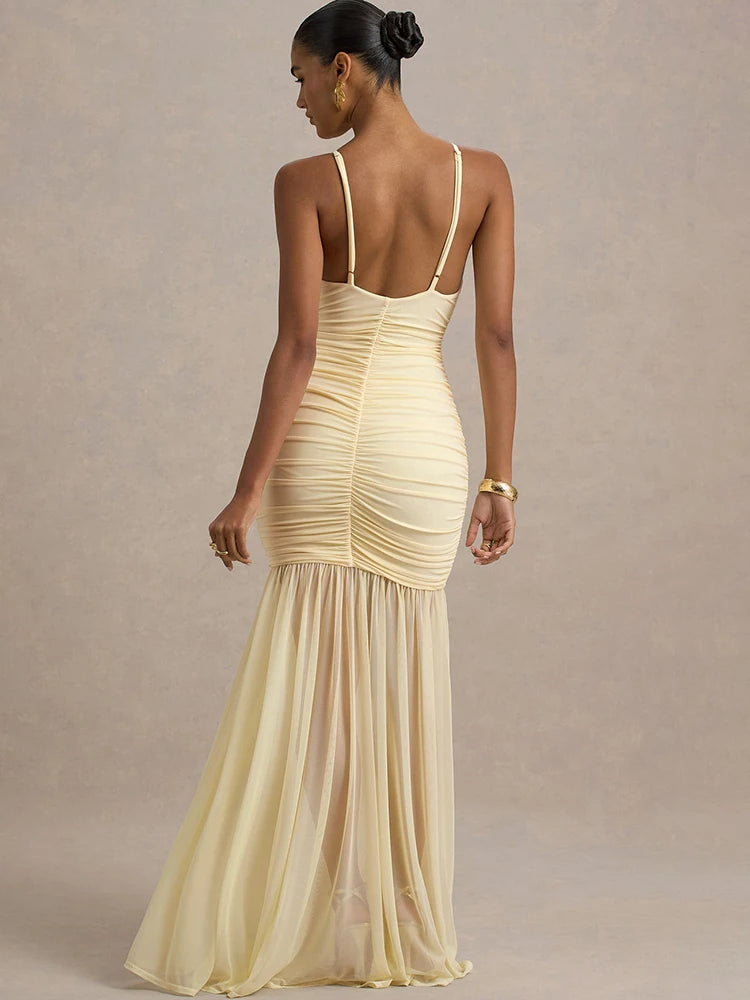 Golden Hour Glow Patchwork Maxi Dress