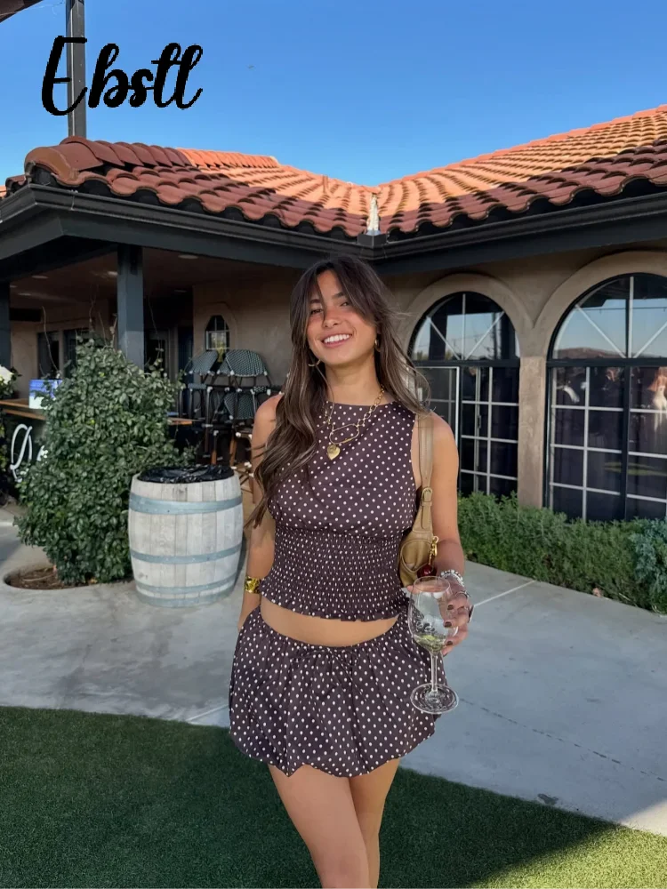 Playful in Polka Crop Top & Bow Mini Skirt Co-Ord That Slay