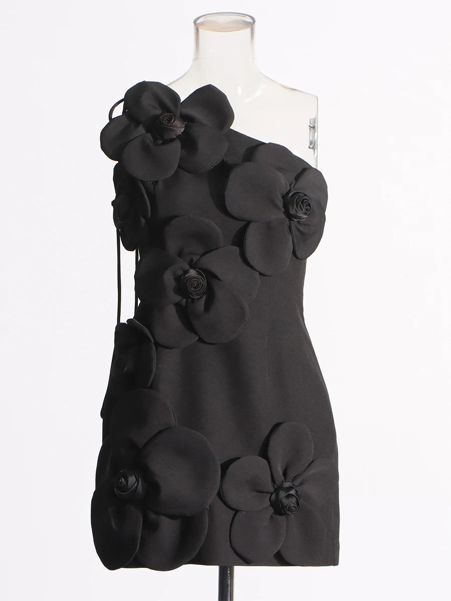 Floral Patchwork Elegance Mini Dress