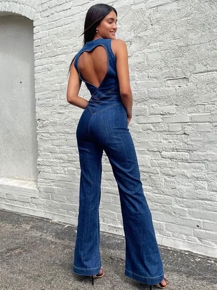 Heartlines & Hugs Retro Denim Jumpsuits