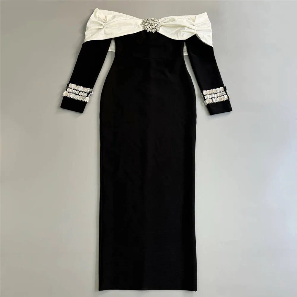 Starlight Glam Beaded Elegance Dress