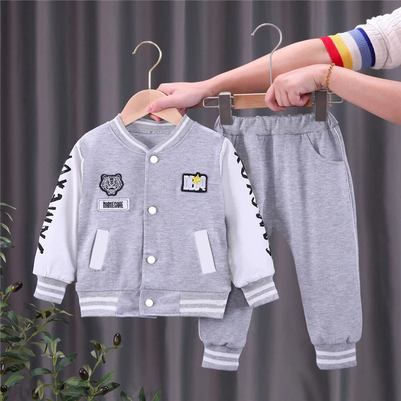 Boys & Girls Casual Sports Suit Coat Pant 2Pcs Spring Autumn Thin Baby Tracksuit Outfits