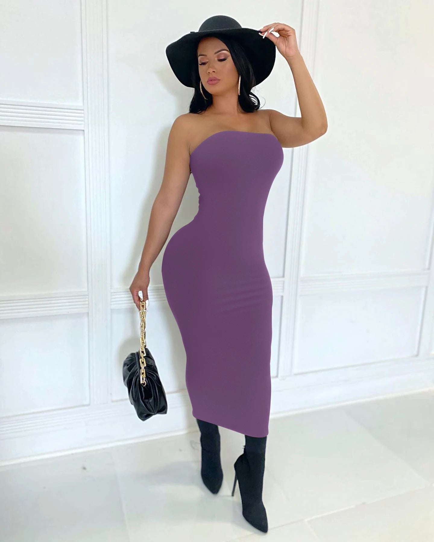 women's sexy sleeveless chest wrapped Long Beach Dress