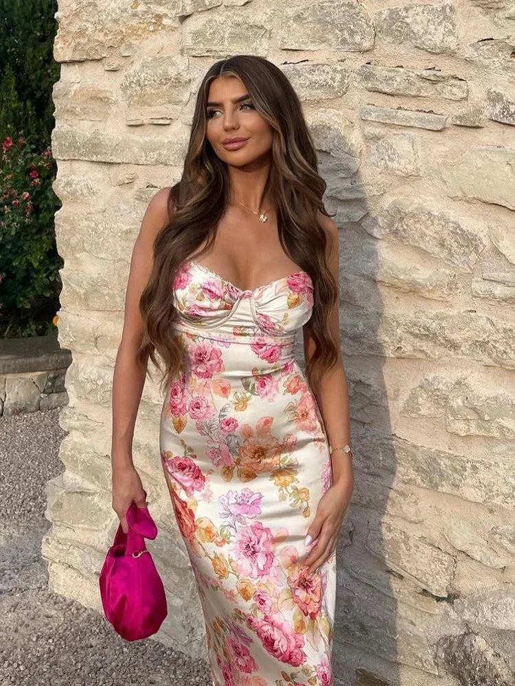 Floral Elegant Maxi Bodycon Dress