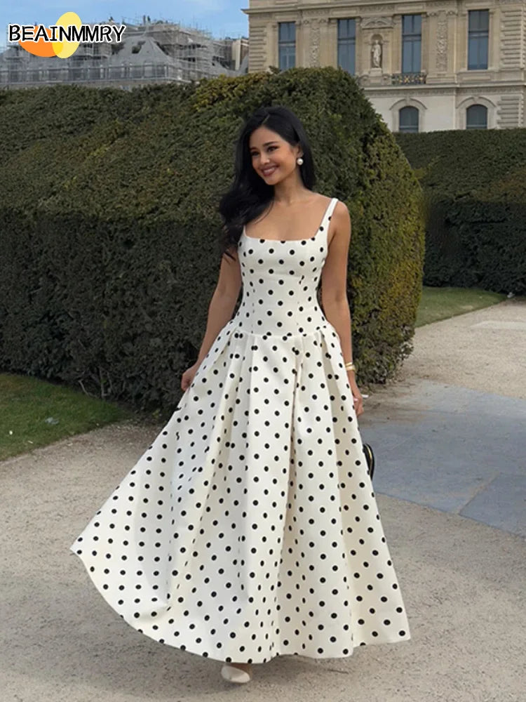 Polka Dot Elegance Maxi Dress