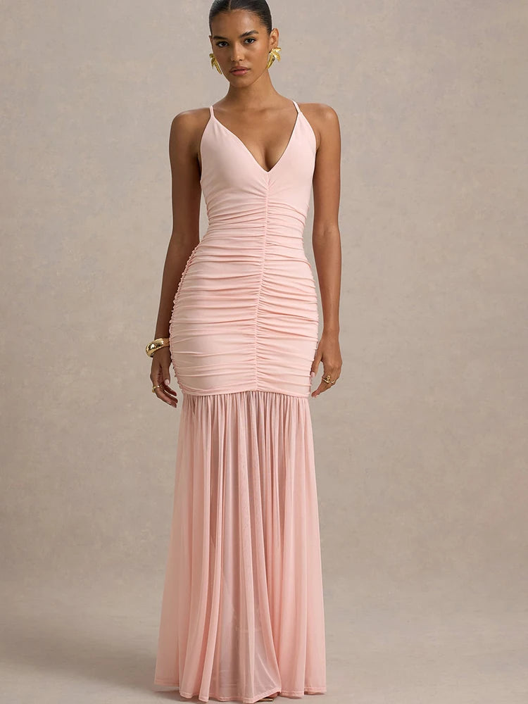 Golden Hour Glow Patchwork Maxi Dress