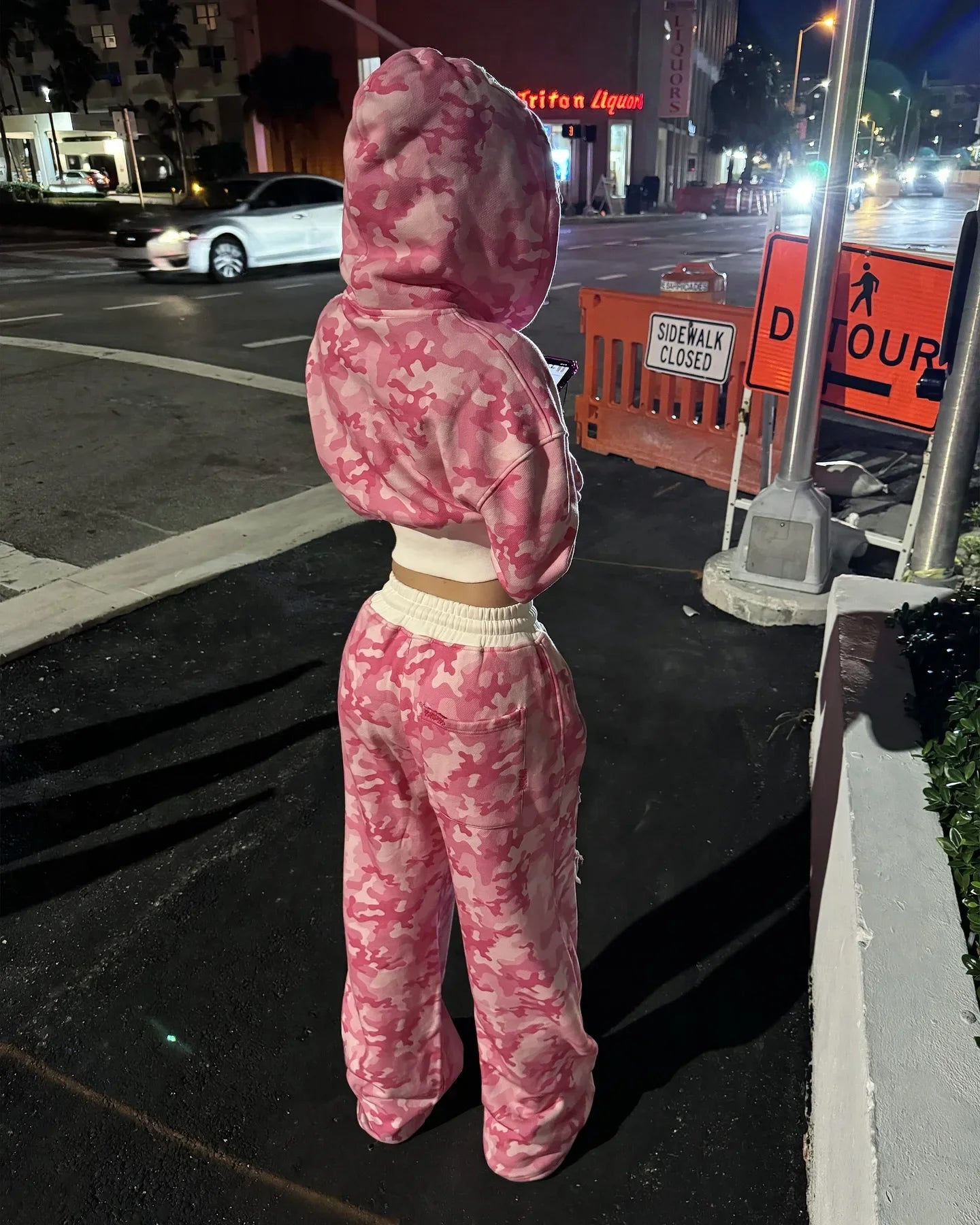 Streetwear Harajuku Retro Pink Two-Piece Set