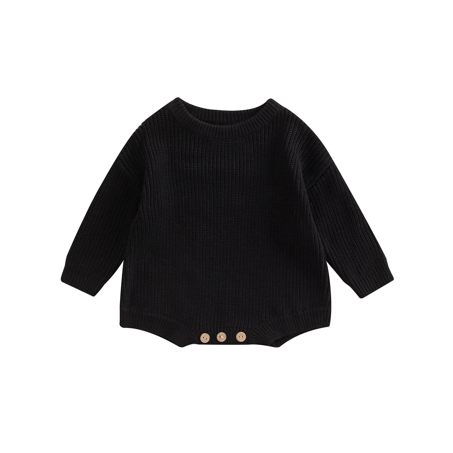 Newborn Infant Baby Girl Boy Romper Knit Jumpsuit Solid Color Warm Fall Winter