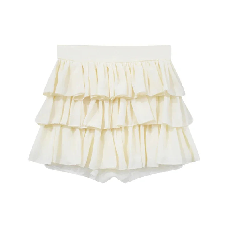 2024 Spring Two Pieces Skirt Set Women Y2k Crop Tops T-shirt + Cake Skirts Japanese Kawaii Fashion Suits Chic Outwear Korean