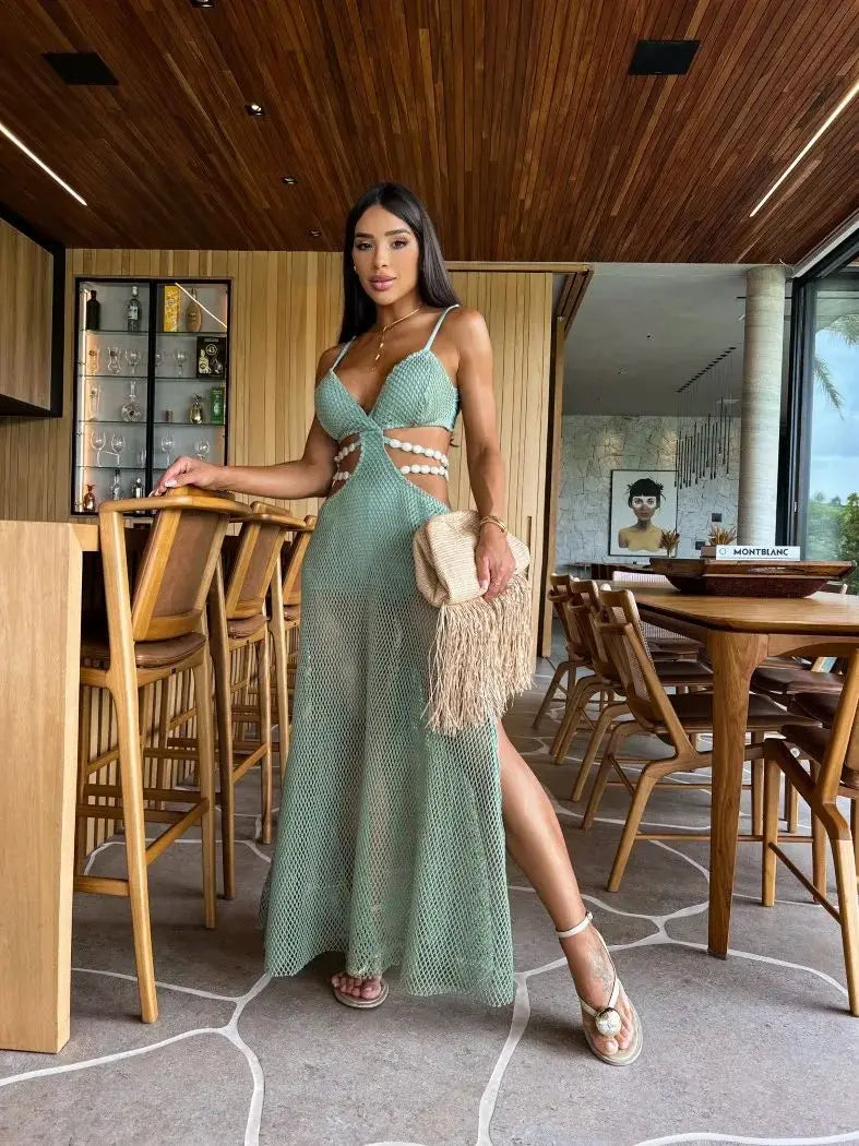 Knit Backless Cut-out Maxi Dress