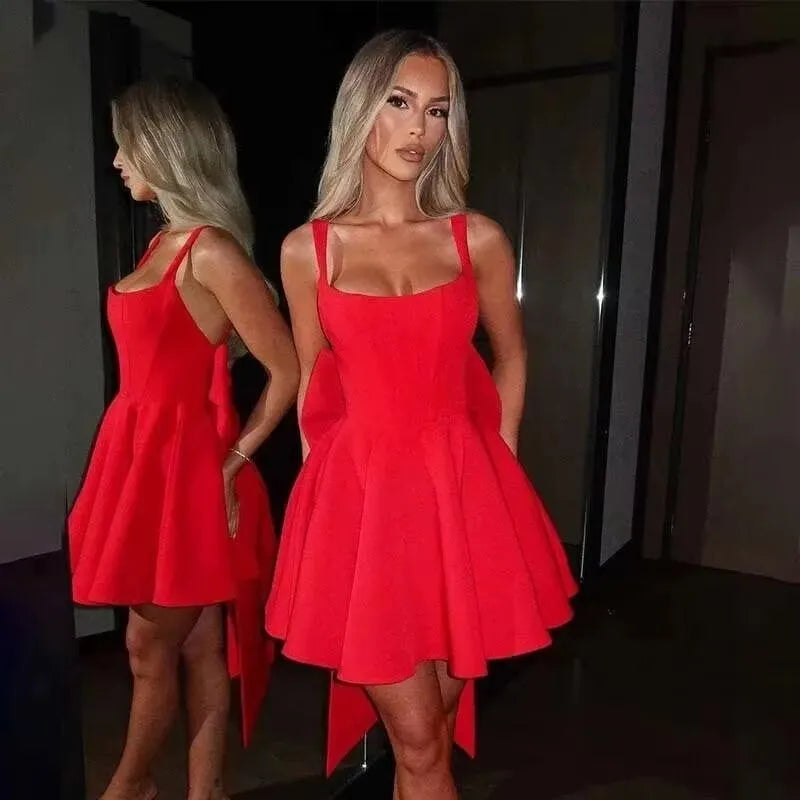 Twilight Bows & Glows A-Line Backless Mini Dress