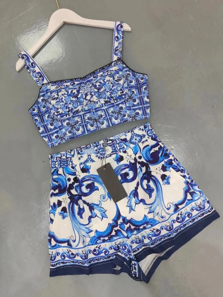 Saddle Chic Designer geometric print Two-Piece