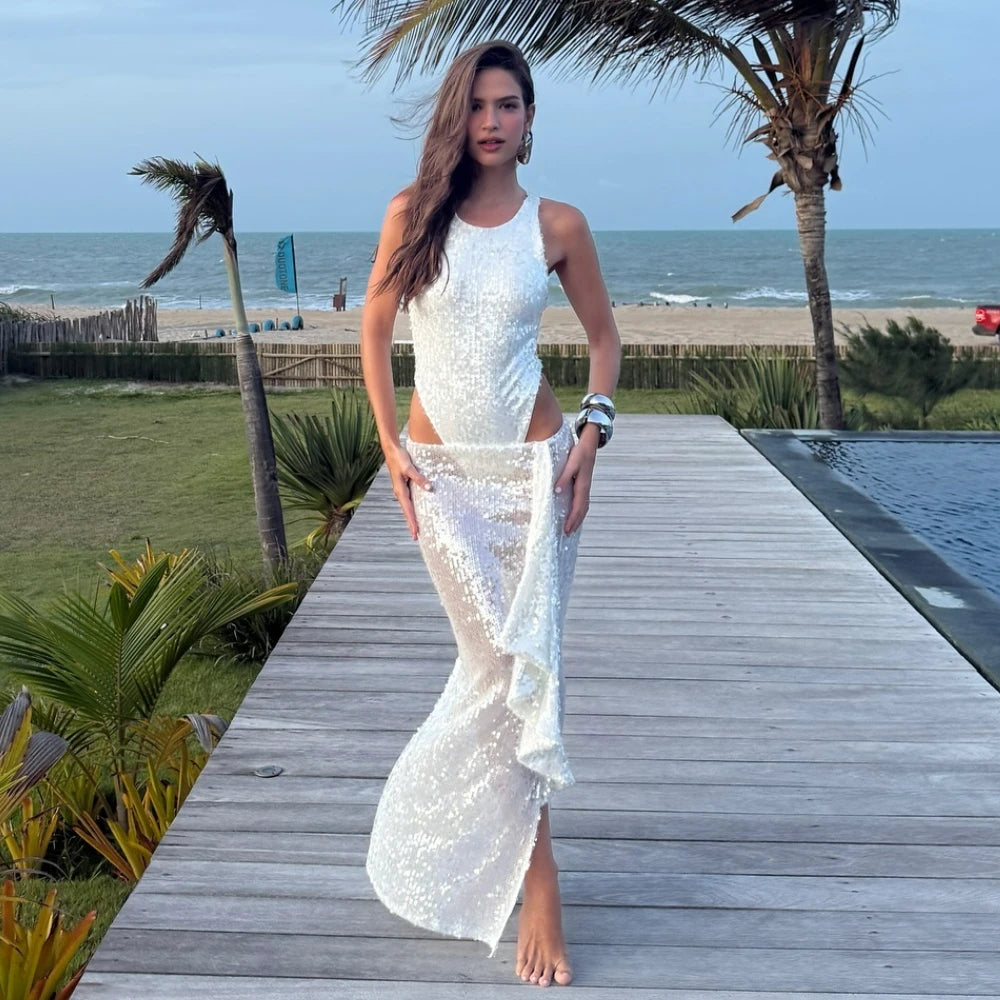 Vibe Couture Holiday Heat Sequin Fits & Sheer Confidence Skirt Co-Ord