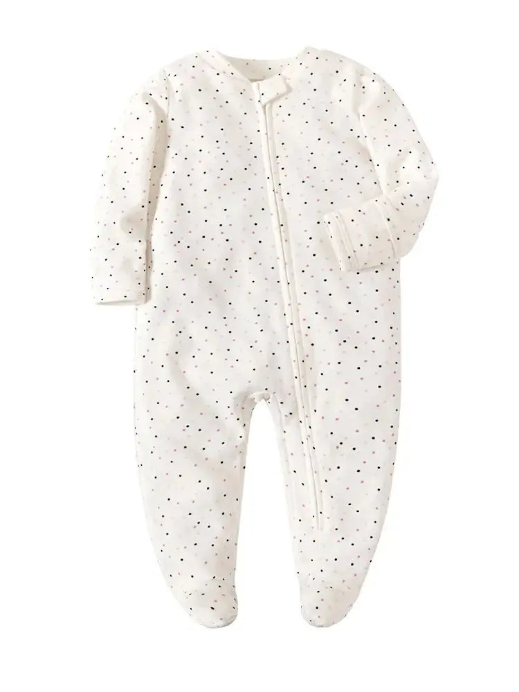 Long Sleeve Jumpsuit Cotton Solid Fashion Footed Pajamas
