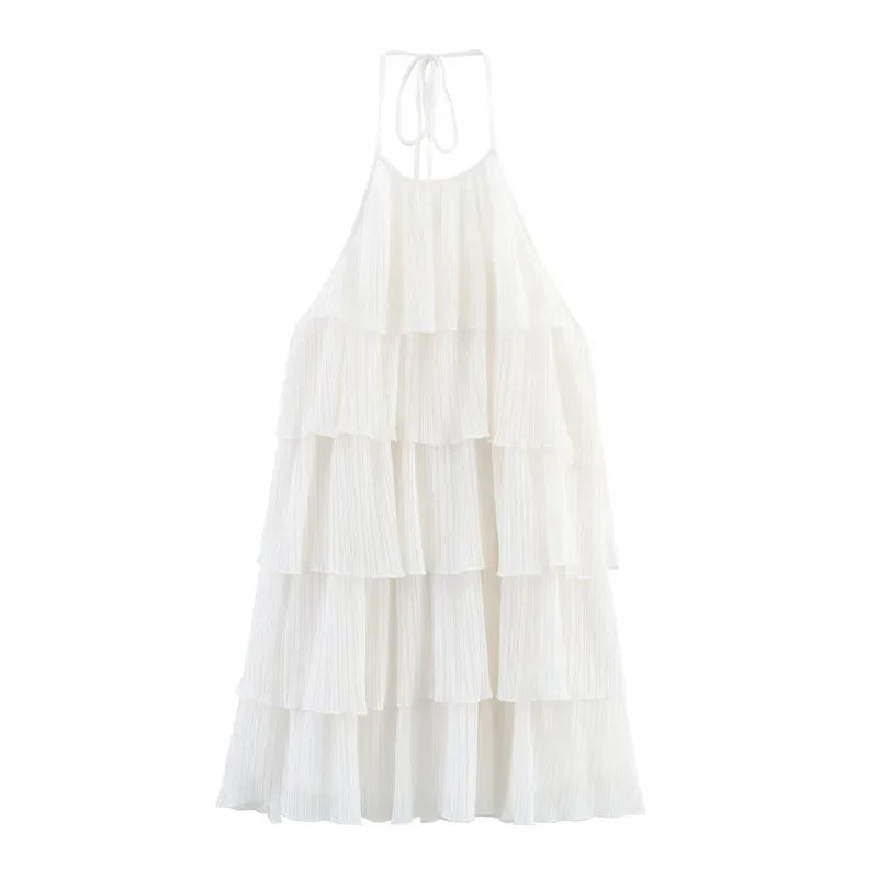 Ruffle Muse Halter Mini Dress