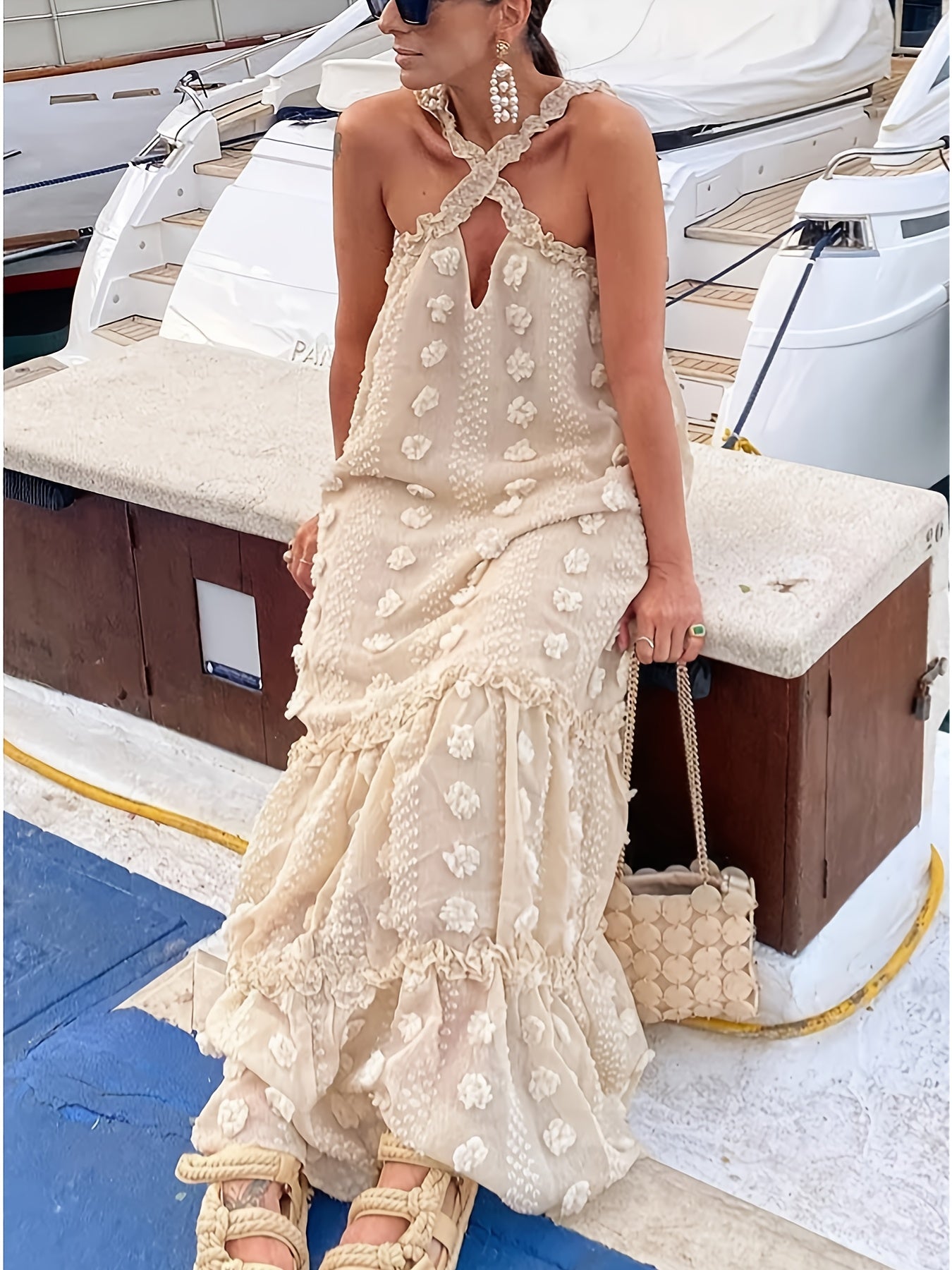 Bare Bloom Embroidered Dress