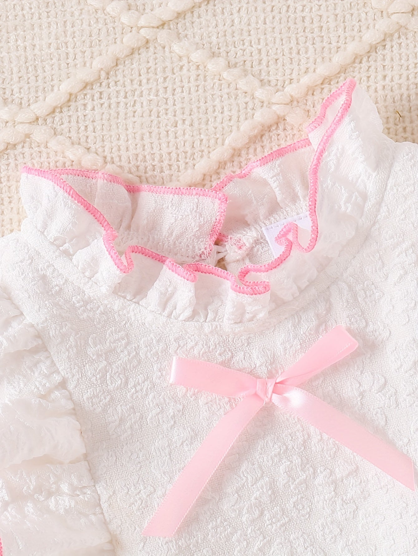 Adorable Girls' 3pcs Outfit Set: Ruffle-Trim Top, Plaid Skirt & Belt