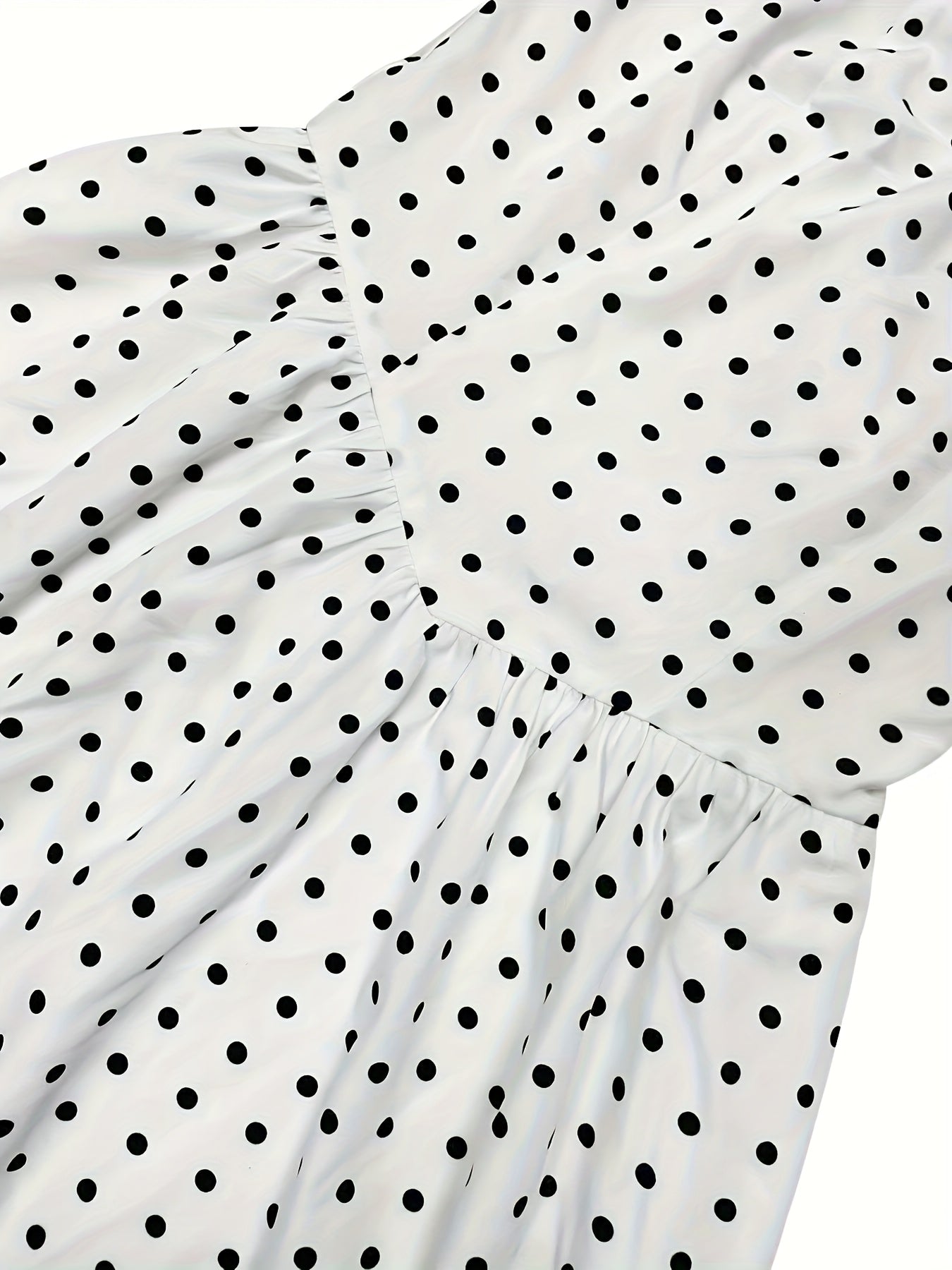Print Polka Dot Halter Dress for Women - Backless A-Line Mini with Ruffled Hem, Machine Washable Polyester, White & Black Design, Perfect for Spring/Fall, Spring Fashion Wear | Chic Mini Dress | Nonstretch Dress, Cute Dresses