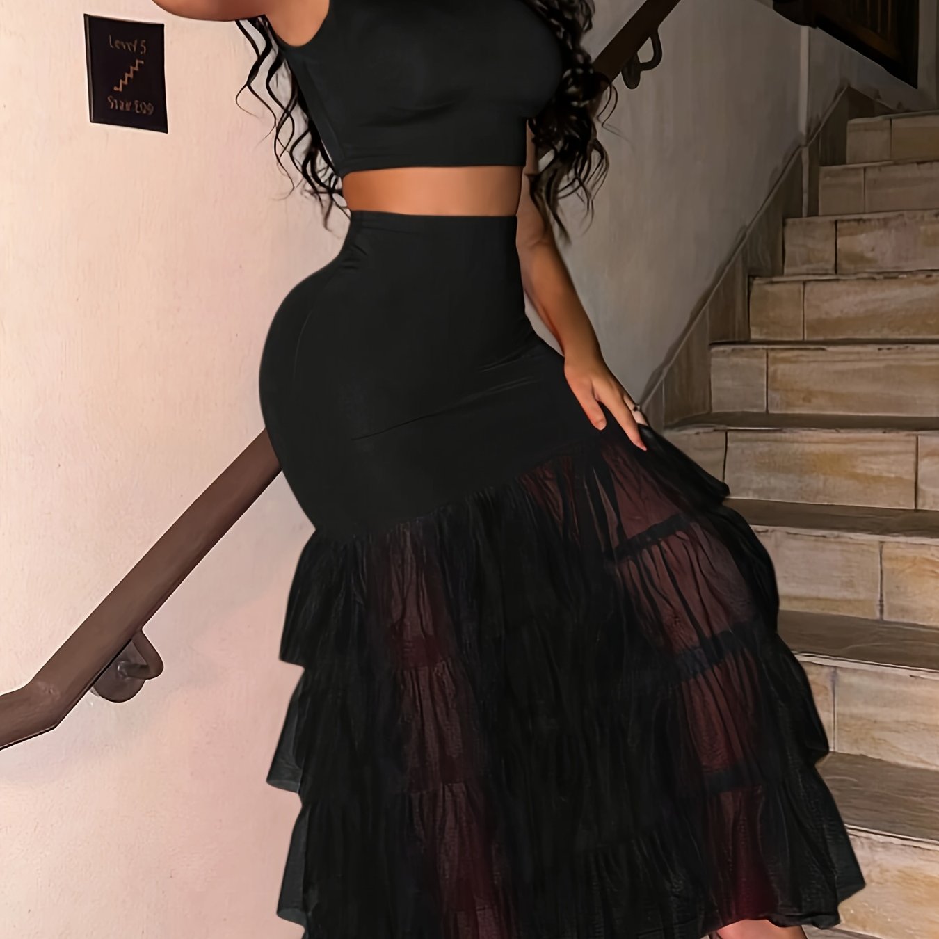 Mesh Evening Aura Duo Tulle Patchwork