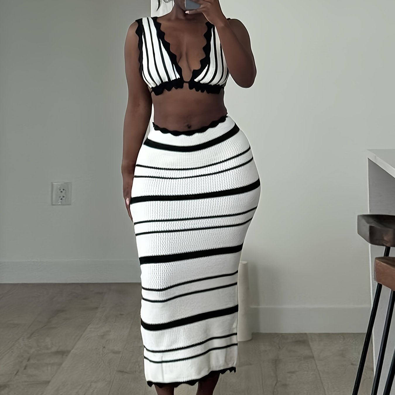 Knitted Flora Flirt Sleeveless Two Piece set