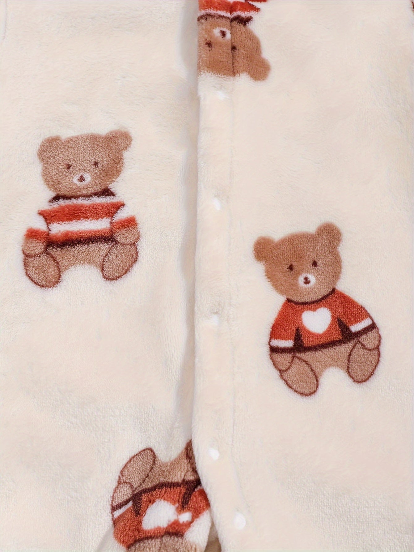 Adorable Cartoon 3D Teddy Bear Print Fleece