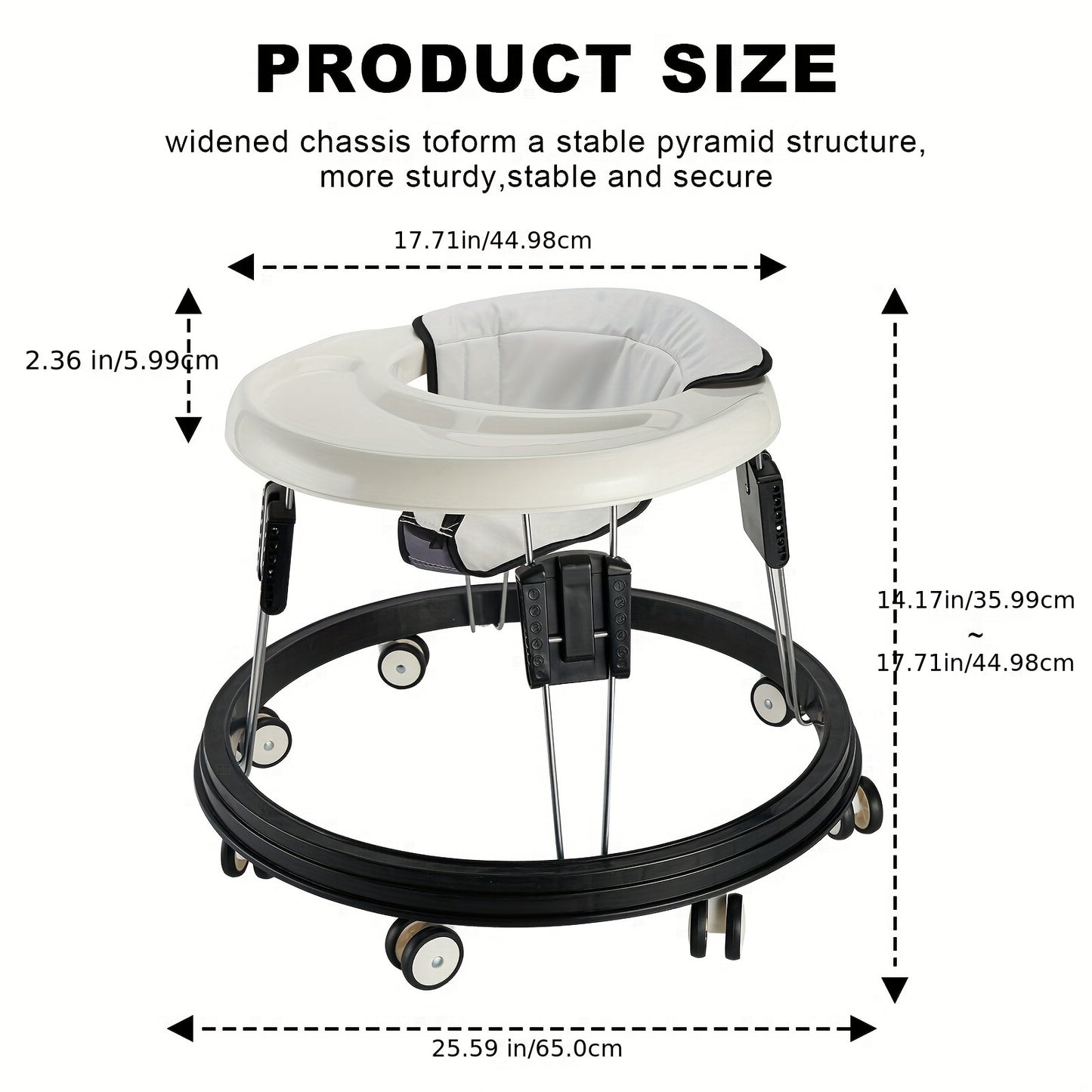 Adjustable Baby Walker, Walkers For Baby With Universal Wheels