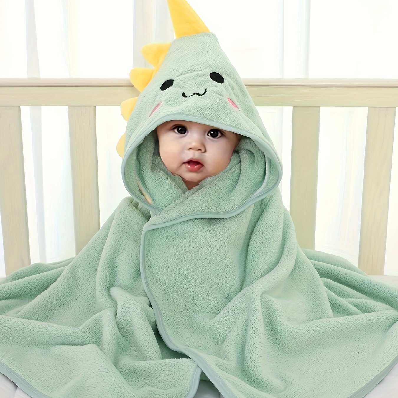 Adorable Animal Design Baby Boy's Soft Hooded Bathrobe
