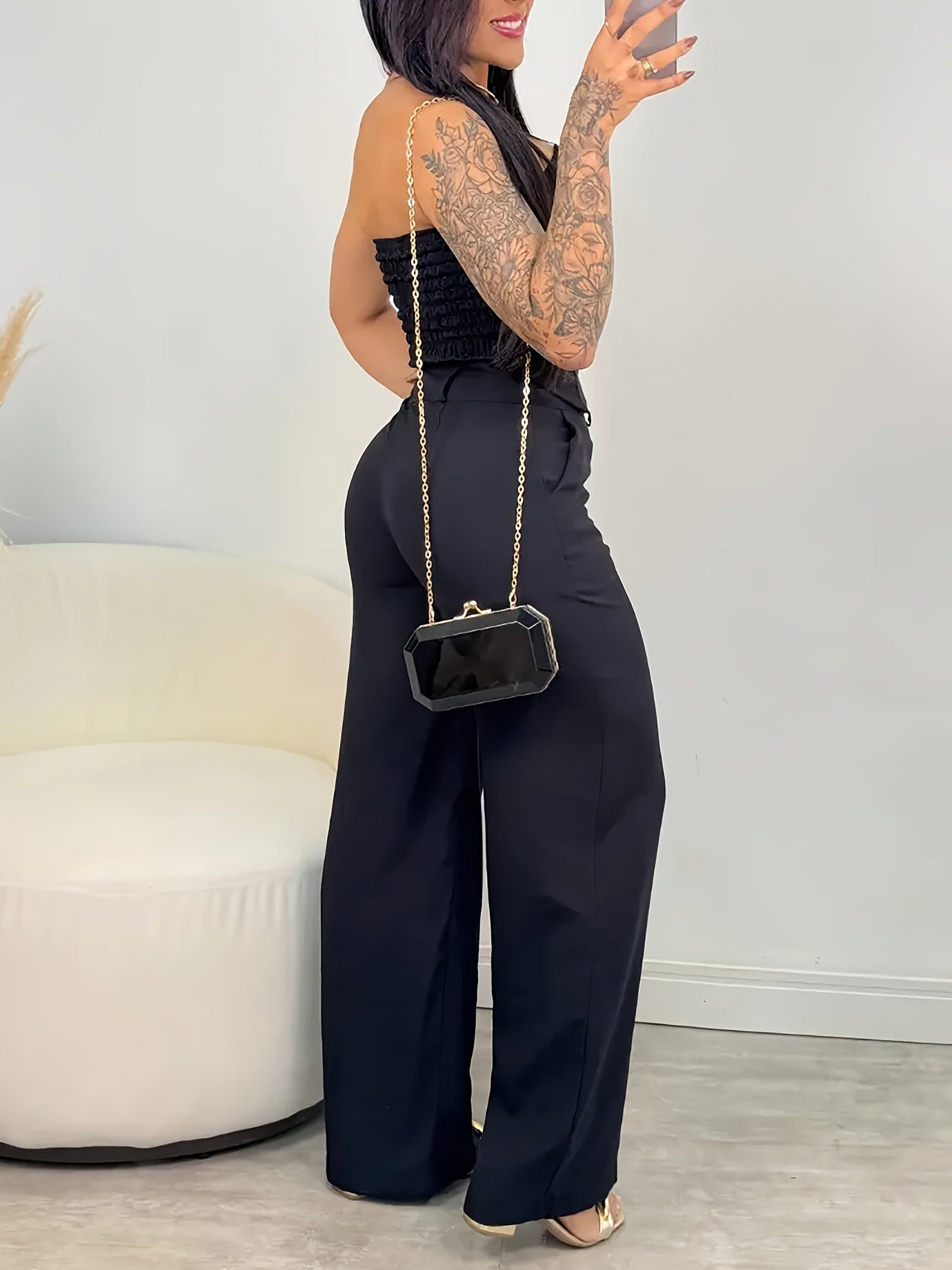 Women's Boss Black Strapless Two-Piece