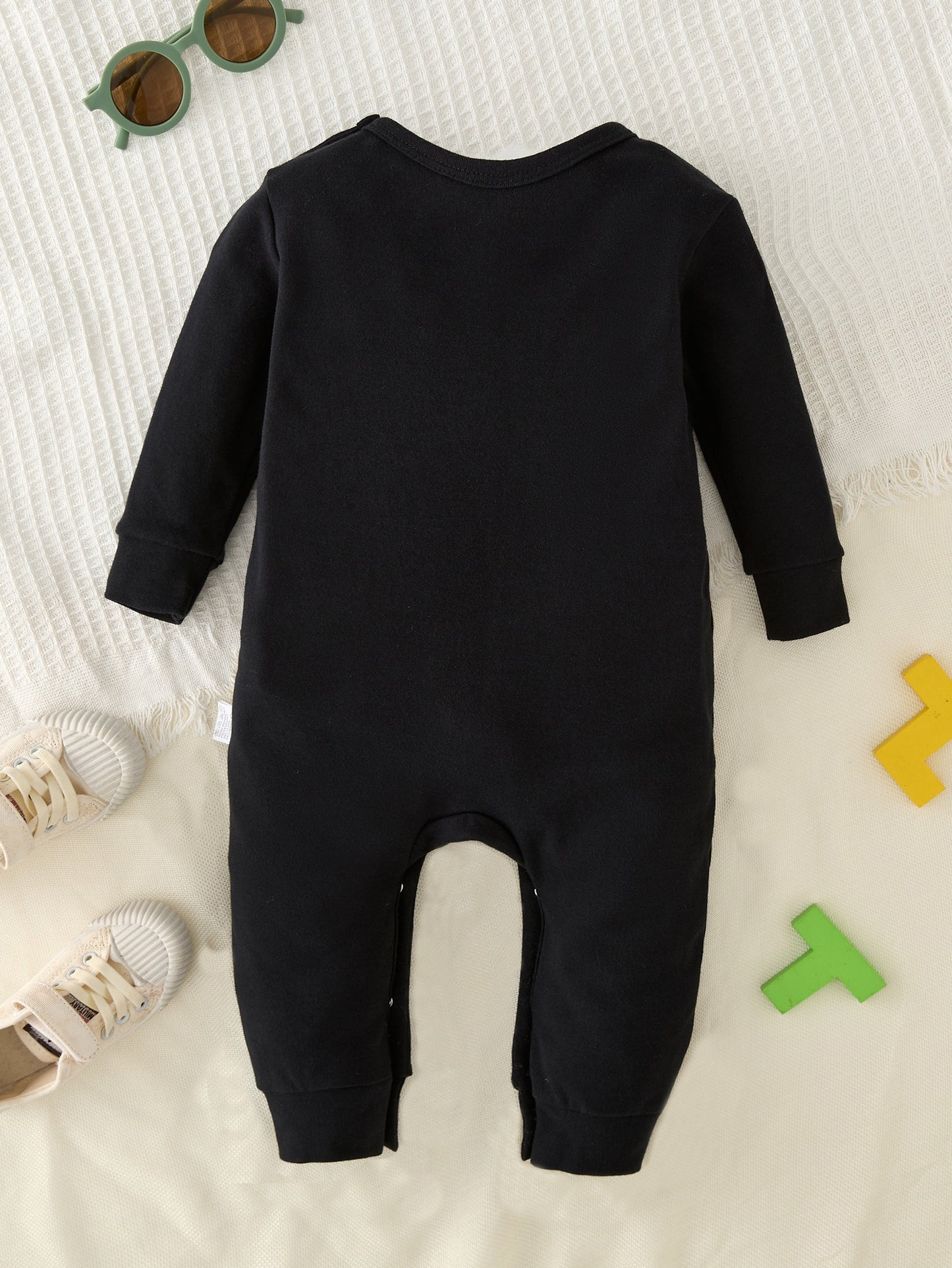 Baby Boys' Long Sleeve Romper, Cotton, Casual Style, "A Little Dirt Never Hurt" Motorcycle onesie