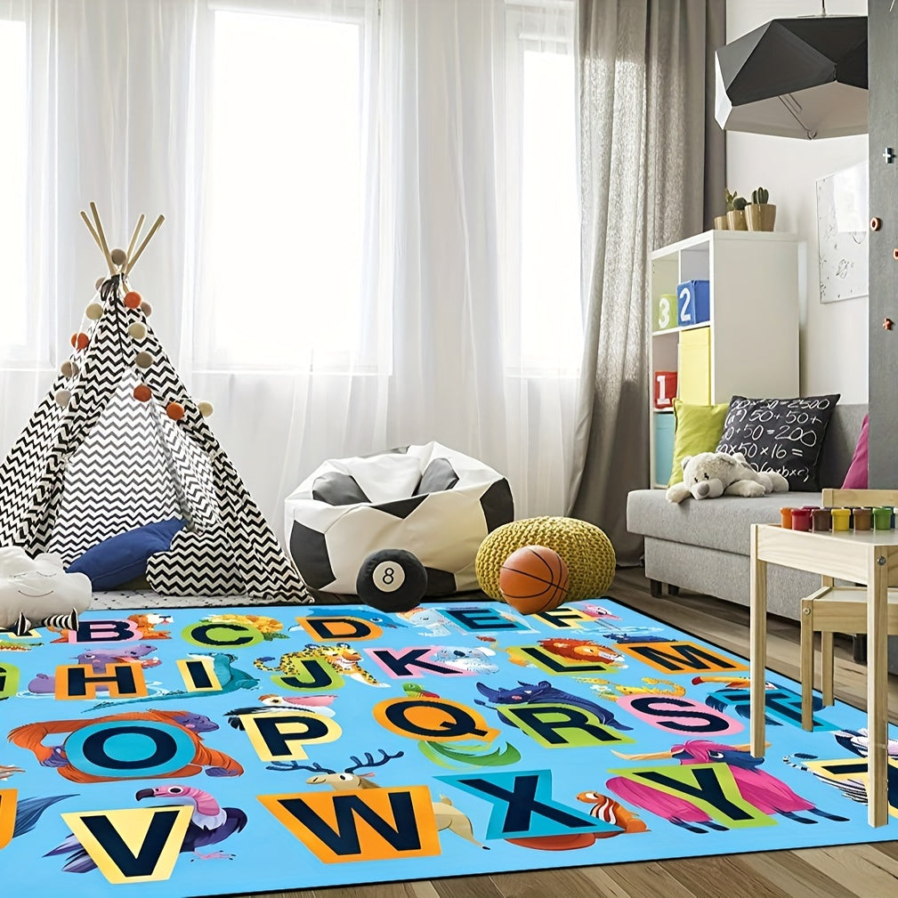 Educational Play Mat for Kids - ABC, Numbers, Animals Design