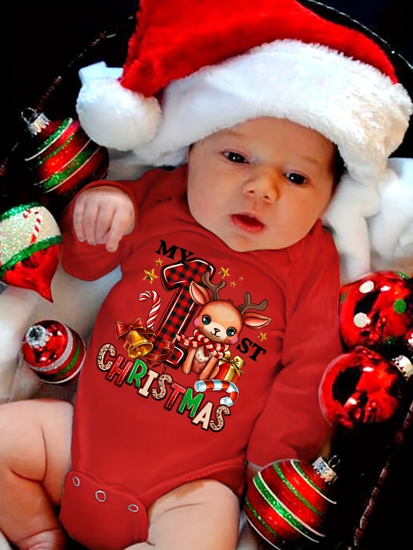 MILKYSHIP 1st Christmas Baby Onesie