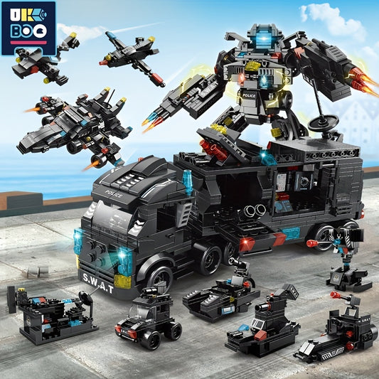 City Series Building Blocks Changes SWAT Station Assembled Car City