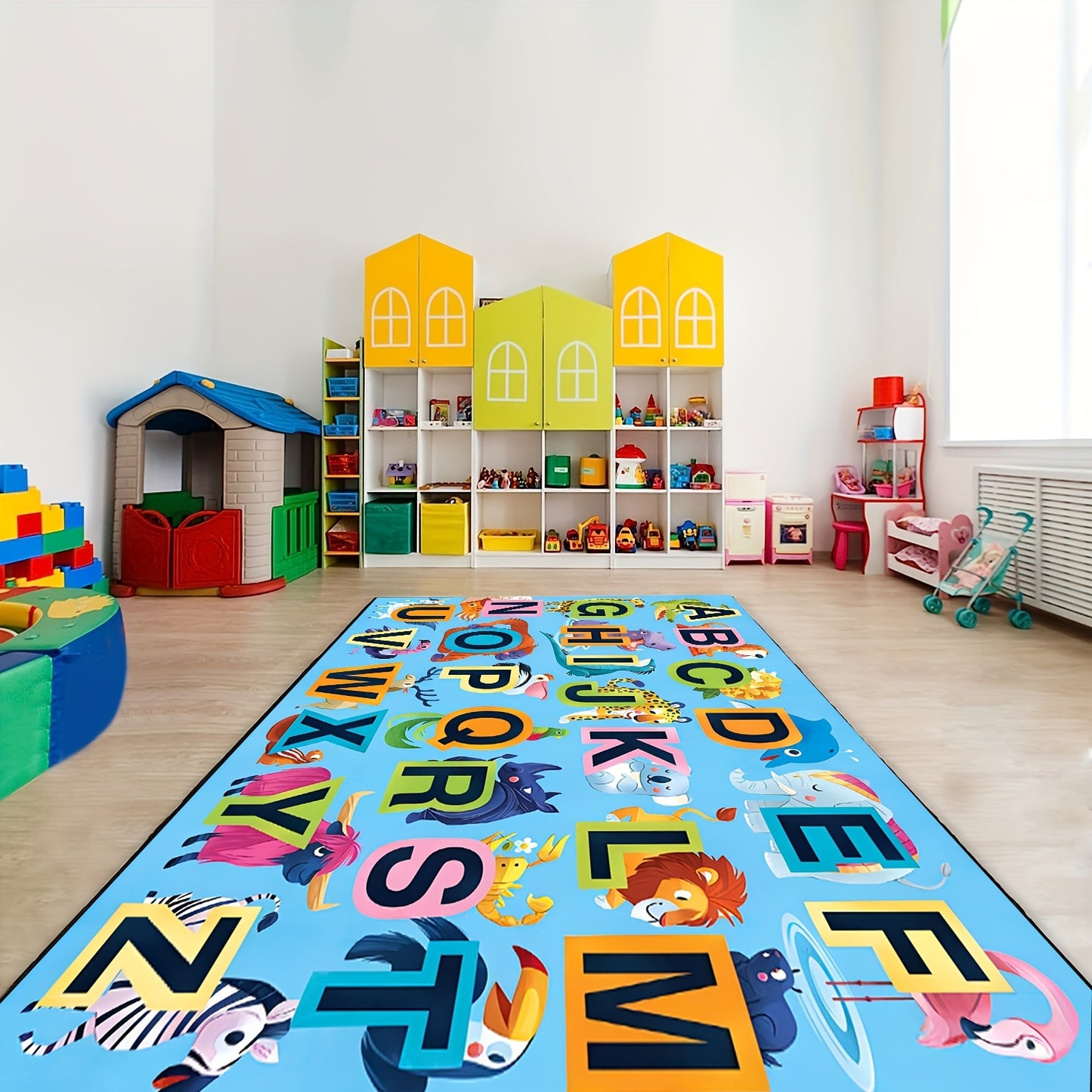 Educational Play Mat for Kids - ABC, Numbers, Animals Design