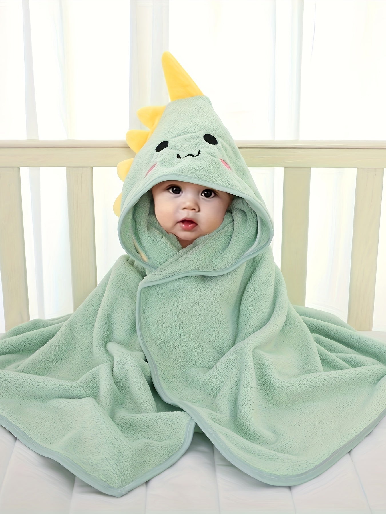 Adorable Animal Design Baby Boy's Soft Hooded Bathrobe