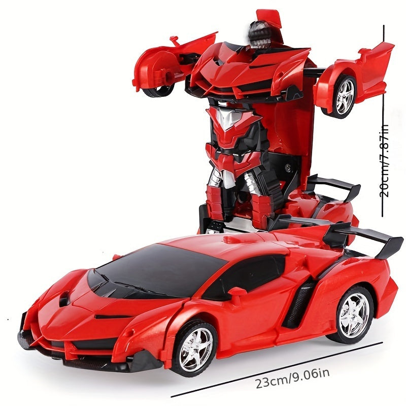 Transforming RC Robot Police Car Toy - One-Click Transformation, Remote Control